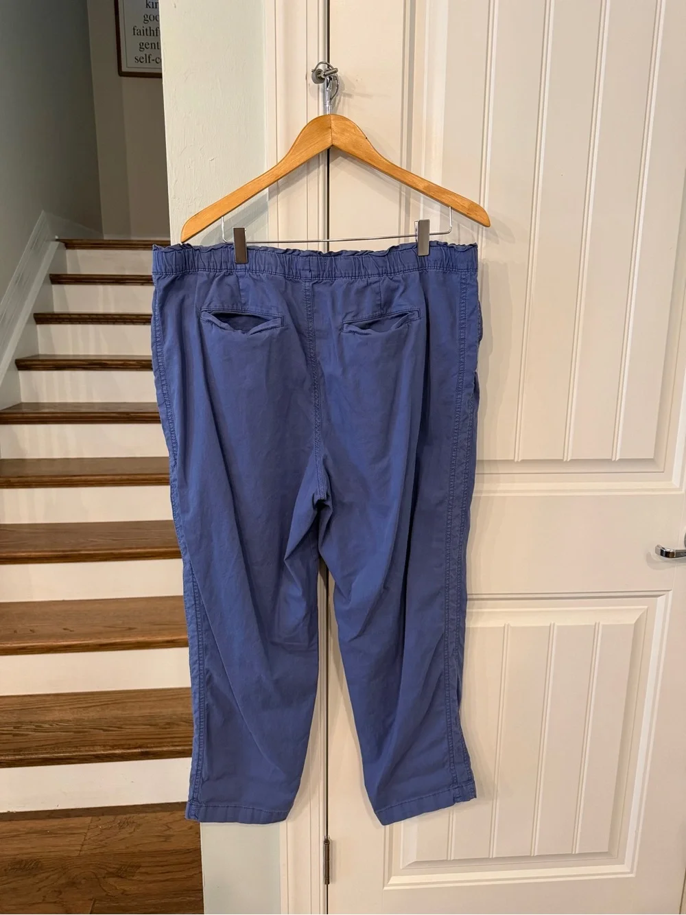 Sonoma XL Pull On Ankle Pants Blue Drawstring Cotton Blend Casual Crop Pants - Picture 5 of 6